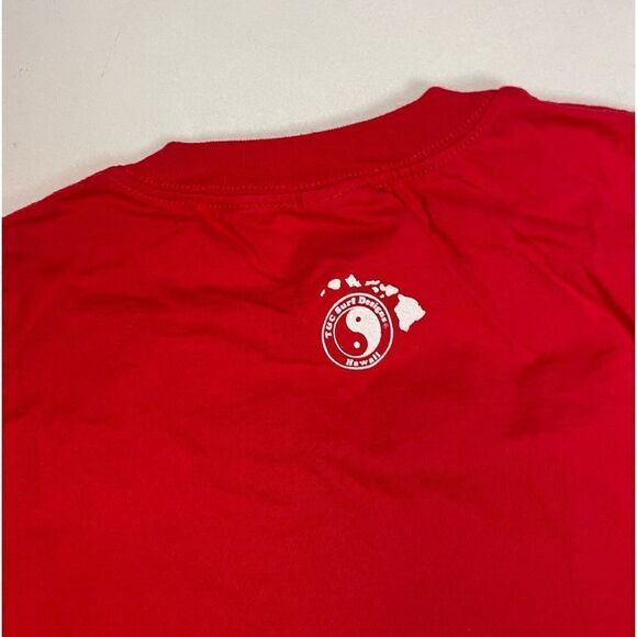 VINTAGE T&C Surf Designs I Not Late I Stay On Hawaiian Time Men XL Red - Picture 5 of 8